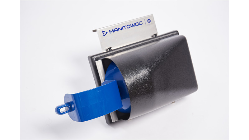 Manitowoc external ice scoop holder for D-style bins